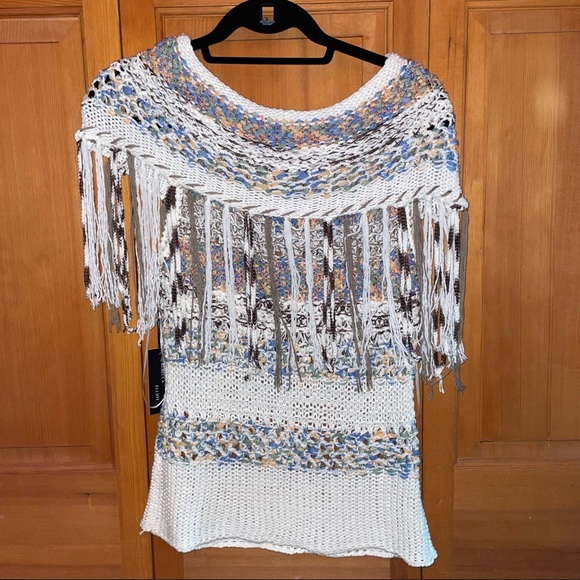 Rebecca Elliot Multi Color Fringe Sweater - Picture 2 of 3